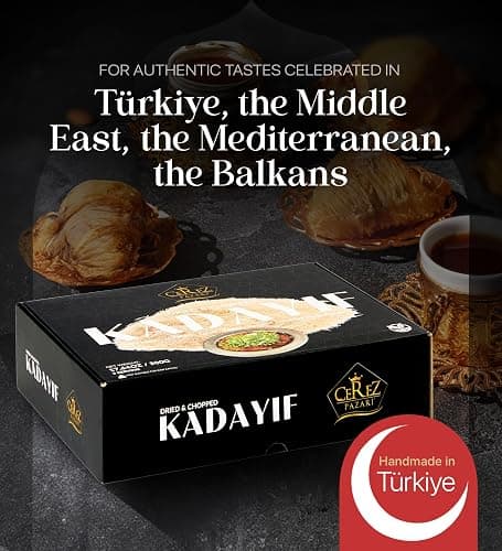 Cerez Pazari Kataifi Shredded Fillo Dough 1.1 lb. Shredded Phyllo Dough, Kadayif Ingredient For Dubai Chocolate Bar Pistachio, Raw, Dried, Chopped Kataifi Pastry, Knafeh, Kunafa thumbnail 4