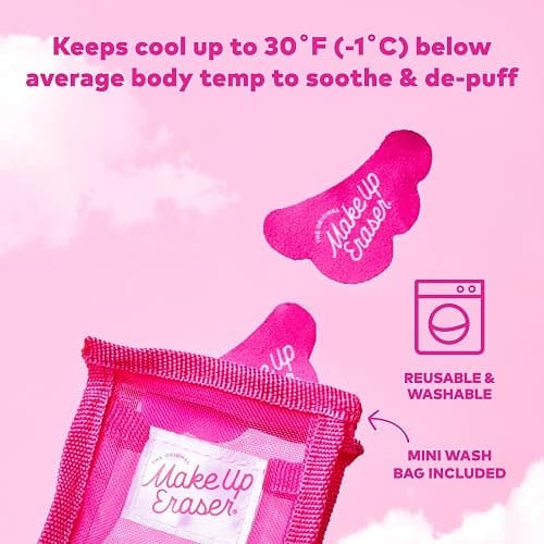 Makeup Eraser Cooling Clouds Reusable Undereye Patches - Hydroactive Technology Mask Patch Pads for Tired Puffy Eyes and Wrinkles with Mini Washbag, Set of 2 thumbnail 6