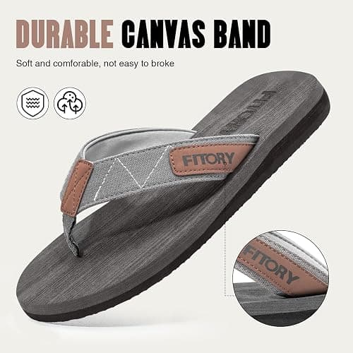 FITORY Men's Flip-Flops, Thongs Sandals Comfort Slippers for Beach thumbnail 5