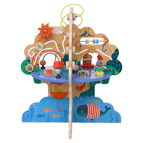 Manhattan Toy Playground Adventure Wooden Toddler Activity Center with Gliders, Abacus Track, Spinners, Spring Toys and Bead Runs thumbnail 5