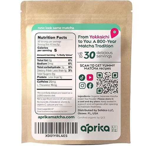 AprikaLife Matcha Powder from Japan, USDA and JAS Organic Matcha Green Tea Powder, No Sugar Added, Perfect for Matcha Latte, Japanese Green Tea - Premium Cafe Grade - 1 oz/ 30g thumbnail 2
