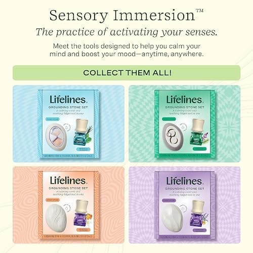 Lifelines Scent-Infused Grounding Stone & Oil Blend - Portable Fidgets for Tweens, Teens & Adults with Essential Oil Blend & Diffusion Stones for Sensory Immersion - Calming Waterless Passive Diffuser thumbnail 6