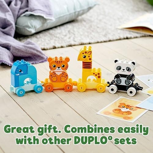 LEGO DUPLO My First Animal Train 10955, Toys for Toddlers and Kids 1.5-3 Years Old with Elephant, Tiger, Panda and Giraffe Figures, Learning Toy thumbnail 7