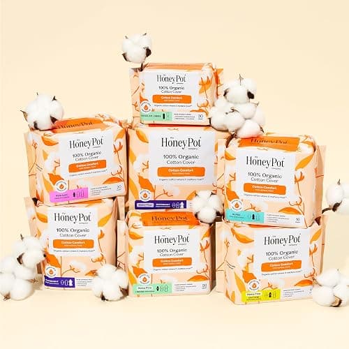 The Honey Pot Company - Sanitary Pads for Women - Non-Herbal Regular Flow w/Wings - Organic Cotton Cover & Ultra-Absorbent Pulp Core - Feminine Care - FSA & HSA Eligible - 20 ct - 20 Count (Pack of 1) - Non-Herbal Regular Flow thumbnail 9