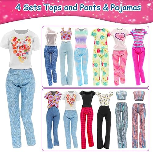 10 Sets Doll Clothes Hooded Sports Suit Tops and Pants for 11.5 inch Dolls | Tracksuit Set, Sportswear, Sports Clothes, Activewear, Running Apparel, Casual Outfits thumbnail 4