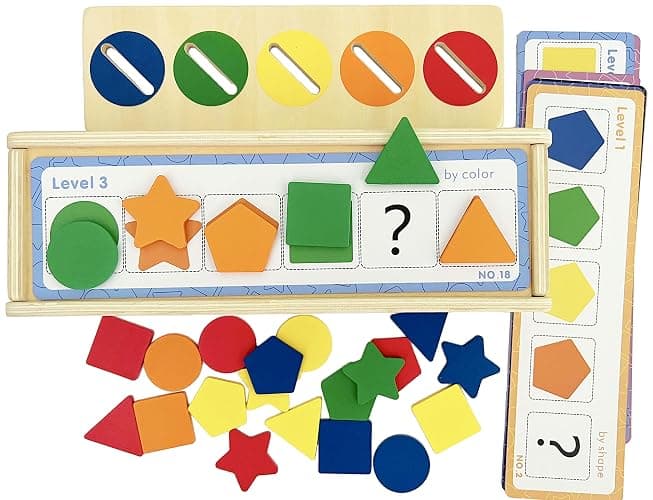 Dailyfunn Montessori Toys Color&Shape Sorting Learning Matching Box for Baby Toddlers 1-3 Year Old thumbnail 6