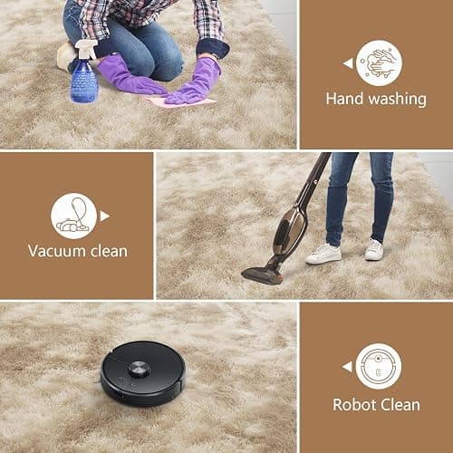 Shag Area Rugs for Bedroom Living Room,6X9 Ultra Soft Fluffy Area Rugs for Dorm, Indoor Carpet Nursery Rugs for Kids Room Home Decor,Camel thumbnail 5