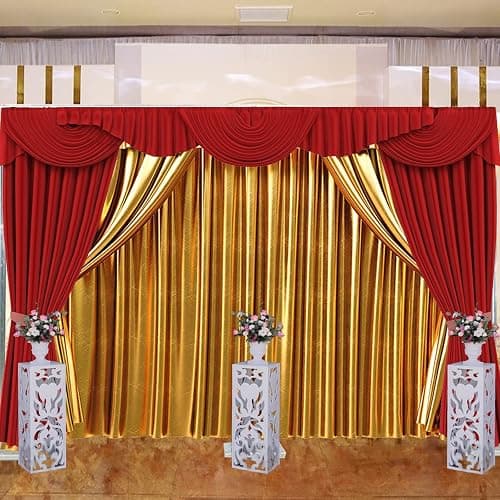 kunghei 10ftx20ft Portable Pipe and Drape Backdrop Stand for Parties Wedding Stage Decoration Photo Photoshoot, Curtain Frame Stand Studio Photography Background Support System Trade Show Display - Type1: 6m/20ft Long-Silver(Not Adjustable) thumbnail 8