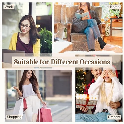 Justay 5 Pairs Slouchy Socks for Women - Slouch Long Crew Knit Boot Athletic Calf Tube Scrunch Socks thumbnail 7