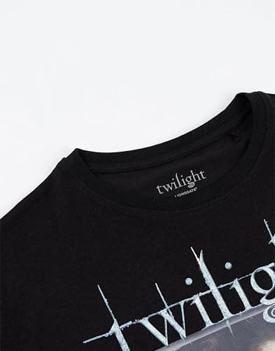 Vanilla Underground Twilight Edward Bella Womens Black Short Sleeve Long Leg Pyjama Set | Movie Logo Sleepwear thumbnail 7