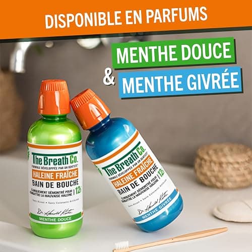 The Breath Co - Bain de Bouche Sans Alcool - Formule développée par un dentiste - Haleine Fraîche pendant 12 heures* - Menthe Douce, 500ml thumbnail 8