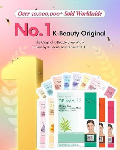 DERMAL 39 Combo Pack Made in Korea Facial Mask – 20+ Years of K-Beauty Experience, Premium Quality Korean Sheet Masks for Daily Skincare Routine thumbnail 2