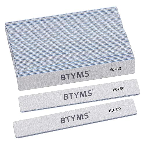 BTYMS 80/80 Grit Nail File - Professional Double-Sided Coarse Emery Boards for Shaping Acrylic & Gel Nails - Image 1