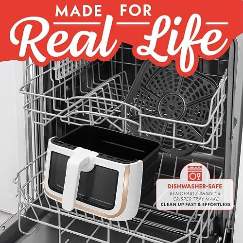 Gourmia 8 Qt Air Fryer, 8 Presets with Digital Display, FryForce 360° Technology, Easy View Window & Interior Light, Dishwasher Safe Basket, White thumbnail 8