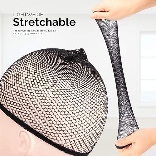 Fandamei 6PCS Wig Cap, 6PCS Black Mesh Wig Cap Net, Closed End Hair Mesh Net, Liner Weaving Caps for Women, Men, Kids, Wig Caps for Halloween, Cosplay thumbnail 5