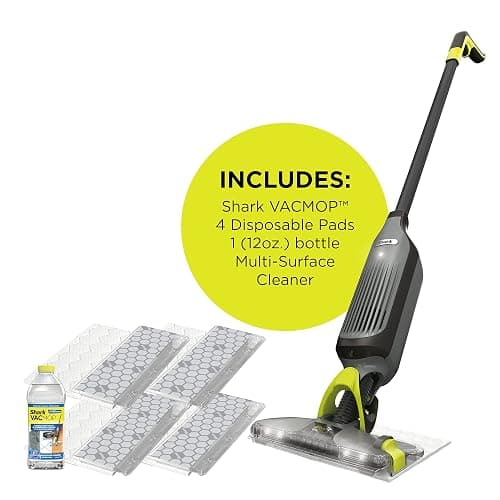 Shark VACMOP Cordless Hard Floor Cleaner, Vacuum and Spray Mop, Powerful Suction, Lightweight, LED Headlights, Includes 4 Disposable Pads, 12oz Multi-Surface Cleaning Solution, Gray, VM252 thumbnail 11