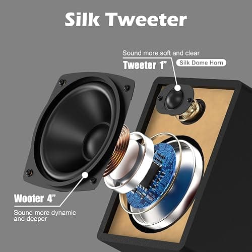 Compact Stereo System Speakers with CD Player, Bluetooth, FM Radio, Aux-in, USB-in, Earphone Jack, DSP-Tech, Remote, 30W Crisp-Sound Shelf Stereo System for Home (LP-886BT) thumbnail 2
