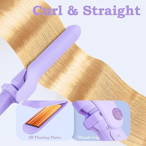 Birthday Gifts for Women, Ufree 5 in 1 Curling Iron with Interchangeable Ceramic Barrels (0.35"-1.25"), Curling Wand Set with Flat Iron Hair Straightener, Instant Heat Up, Dual Voltage Hair Curler thumbnail 4