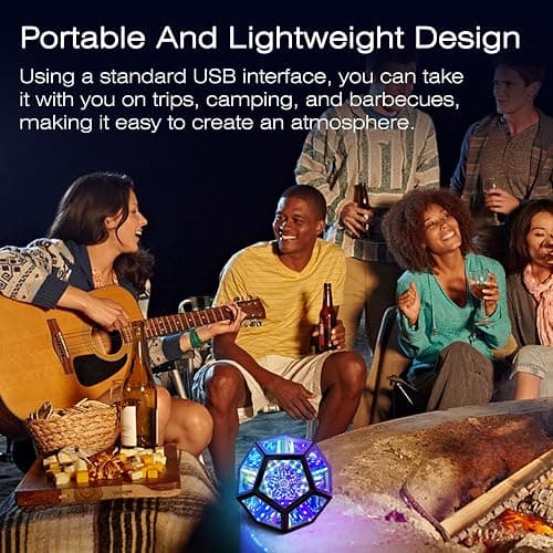 MITO Infinity Mirror Light Dodecahedron, RGBW Cube Light Decor for Gaming | Deep 3D Light Tunnels, Music-Reactive Light Show, 258 Light Effect, Desk Decor, Christmas Birthday Gamer Gift for Teens & Men thumbnail 5