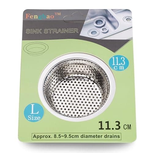 Fengbao 2PCS Kitchen Sink Strainer - Stainless Steel, Large Wide Rim 4.5" Diameter thumbnail 2
