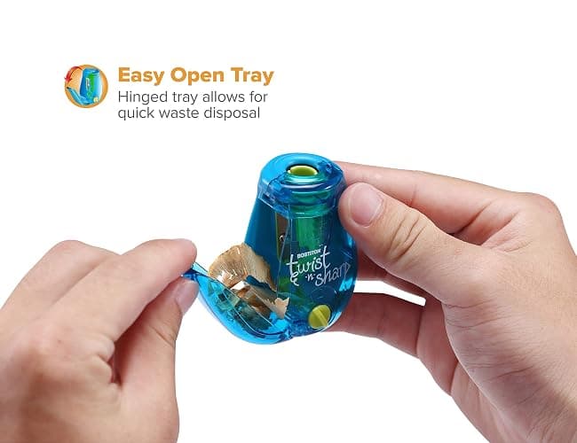 Bostitch Office Twist-n-Sharp Pencil Sharpener, for Kids & Colored Pencils, Assorted Colors (PS1-BLUE-EC) thumbnail 3