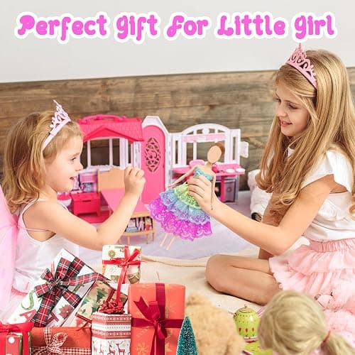 30 Pieces Doll Clothes and Accessories for 11.5 Inch Girl Dolls Outfit Including 5 Tops, 5 Pants, 3 Dresses, 3 Fashionable Dresses, 2 Swimwear, 6 Pairs of Shoes, 1 Bag, 5 Hangers thumbnail 6