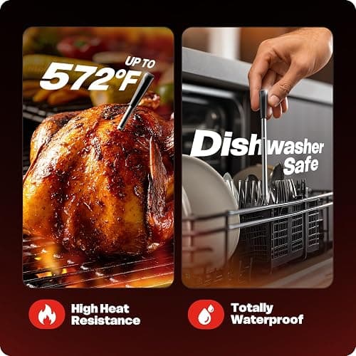 2026 Upgraded Smart Wireless Meat Thermometer 6 Sensors Accuracy Digital Food Thermometer 0.5S Instant Read, IP67 Waterproof for BBQ, Grill, Smoker, Oven, Air Fryer thumbnail 5