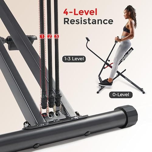 Sunny Health & Fitness Smart Upright Row-N-Ride Trainer w/Adjustable Resistance & 330LB Weight Capacity, Foldable Home Exercise Equipment for Arm, Glute & Leg Training, Free SunnyFit App Connection thumbnail 4