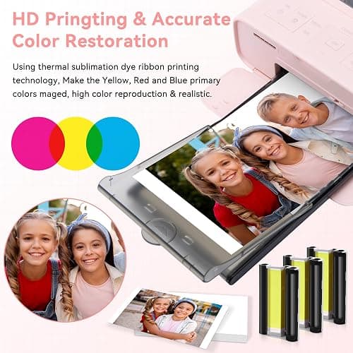 Compatible with Canon Selphy CP1500 CP1300 Ink and Paper, 4x6 Inch KP-108IN KP108 for Selphy CP1500 CP1300 CP1200 CP1000 CP910 CP900 CP810, 100mm x148 mm (3 Ink +108 Sheets Photo Paper) thumbnail 3