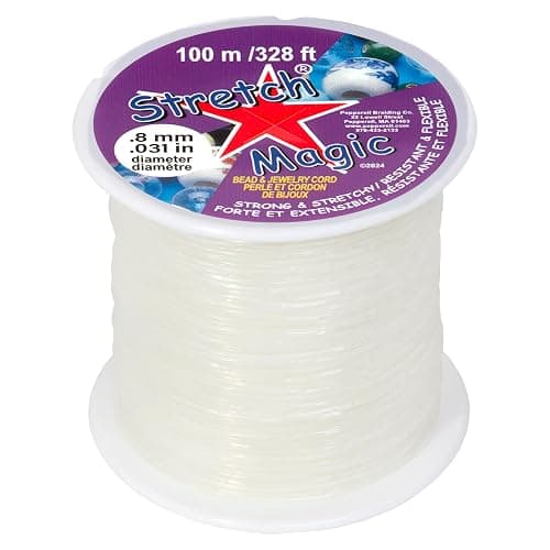 Stretch Magic Elastic Beading Cord – Clear Color, 0.8mm in Diameter, 100-Meter (328 ft) - Easy to Knot, Strong & Stretchy String for Making Beaded Jewelry thumbnail 8