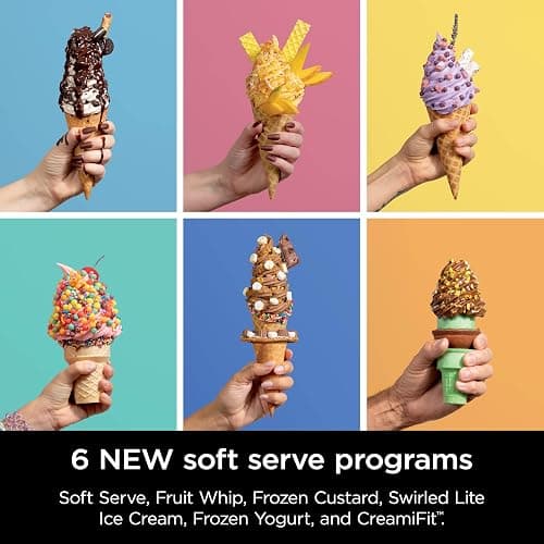 Ninja Swirl by CREAMi Ice Cream and Soft Serve Maker, Sorbet, Milkshake, Frozen Yogurt, Low Calories Program & More, 13-in-1, Soft Serve Handle, (2) CREAMi Swirl 16oz Pints, For Kids & ALL ages, NC701 thumbnail 5