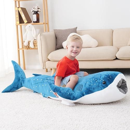 Mukouxun Giant Whale Shark Plush Pillow Toy - Realistic Big Stuffed Animal thumbnail 5