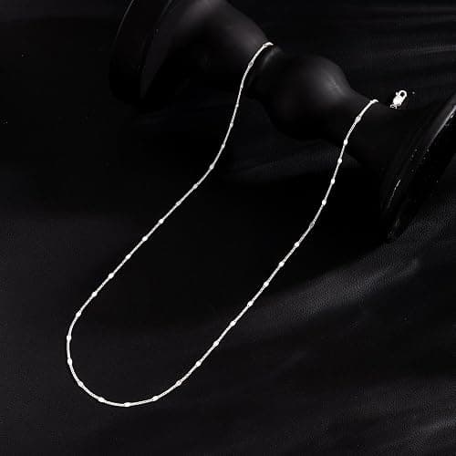 Carffordo 925 Sterling Silver Necklace Silver Chain Necklace for Women Cuban Link Chain 16K Gold Plated Chain Simple Dainty Necklace for Women Waterproof Trendy Jewelry Gift thumbnail 8