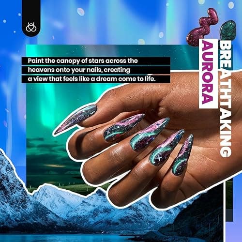 Beetles Winter Gel Polish Kit - 36 Colors Nail Kit Pink Purple Cat Eye Polish Set With 4pcs Base and Glossy Matte Glitter Top Coat Travel Diary Soak off Uv Gel Manicure Gift for Women thumbnail 3