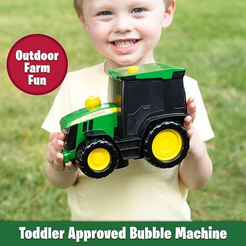 John Deere Bubble N Go Tractor, Battery Powered Bubble Blowing Toy with Real Headlights and Smart Motion Sensors thumbnail 4
