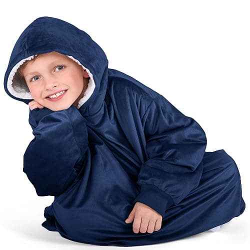 Bare Home Wearable Blanket Hoodie - Soft Plush Sherpa - Warm and Cozy - Oversized Wearable Blanket - Adult & Kid Sizes thumbnail 5