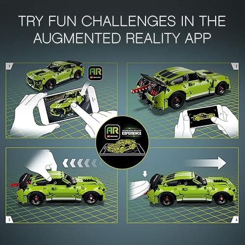 LEGO Technic Ford Mustang Shelby GT500 Building Set 42138 - Pull Back Drag Race Toy Car Model Kit, Featuring AR App for Fast Action Play, Great Gift for Boys, Girls, and Teens Ages 9+ - Multicolor thumbnail 8