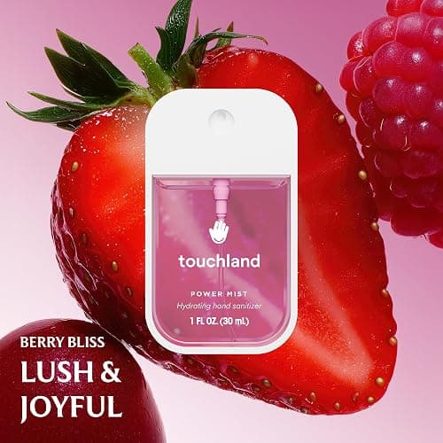 Touchland Hydrating Hand Sanitizer Spray – Top 5 Set (Applelicious, Blue Sandalwood, Pure Lavender, Berry Bliss, Citrus Grove) – 5 x 1 FL OZ Travel Size Mists thumbnail 7