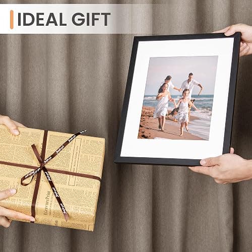 upsimples 11x14 Picture Frame, Display Pictures 8x10 with Mat or 11x14 Without Mat, Wall Hanging Photo Frame, Black, 1 Pack thumbnail 6