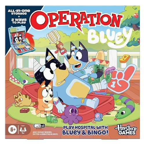 Operation Bluey Edition Board Game for Kids – Electronic Talking Game with All-in-1 Carrying Case – 2 Ways to Play – 1+ Players – 10 Mins. – Ages 6+ (Amazon Exclusive) - Image 1