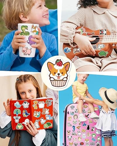 100 Pcs Animal Stickers for Kids, Cute Water Bottle Stickers for Kids Waterproof, Vinyl Laptop Kid Sticker Pack, Kid Classroom Prizes for Elementary Students thumbnail 3