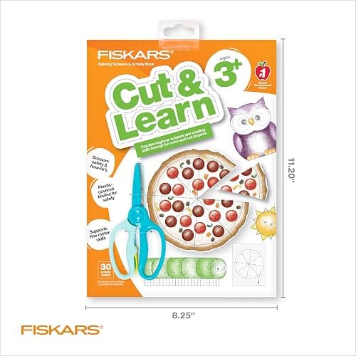 Fiskars Cut & Learn Kids Activity Book and Training Scissors - Gifts for Kids - Ages 3+ - Ages 3+ thumbnail 4