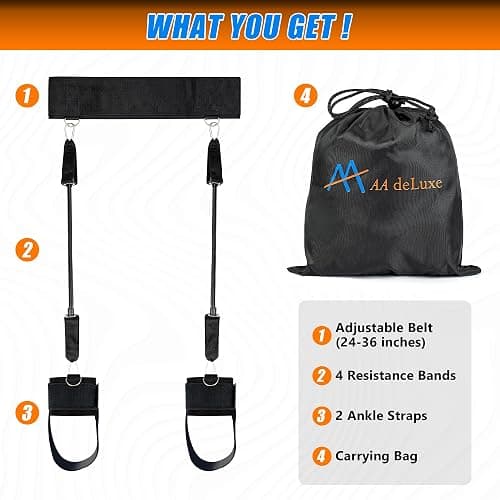 AA deLuxe | Jump Dunk Vertical Leg Bands Trainer for Basketball, Football, Volleyball, and Strength Training. Tester Exercise Plyometric Jumptrainer Equipment. With high Resistance for higher Jumping. thumbnail 3