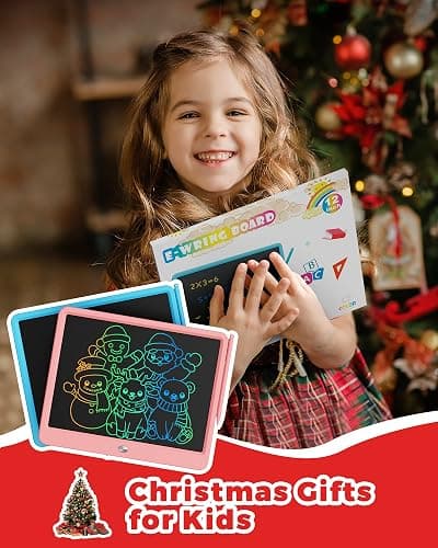 KOKODI 12 Inch LCD Writing Tablet with Anti-Lost Stylus, Erasable Doodle Board Colorful Toddler Drawing Pad, Car Travel School Games Toys for 3 4 5 6 7 8 Kids, Birthday Gift for Girls Boys Adults Pink thumbnail 8