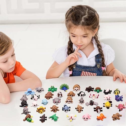 40 PCS 3D Printed Animal Figurines, Articulated Animal Figurines, Fidget Toys, Flexible Car Decor, Party Favor, Gifts for Girls and Boys, Office Desk Pets, Birthday Gifts thumbnail 2