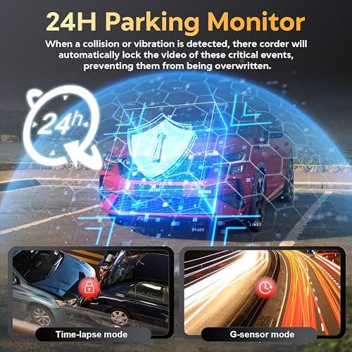 Csyibeielec Dash Cam Front and Rear - 4K HD Dual Dash Camera for Cars, Built-in 5G WiFi GPS, 64GB Card, Dashcam with 3.2" IPS Screen, UHD Night Vision, HDR, App Control, 24H Parking Monitor thumbnail 6