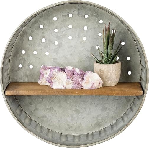 Primitives by Kathy 38024 Distressed Wall Shelf, Metal and Wood thumbnail 6