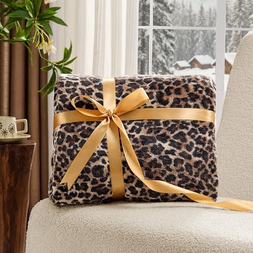 BEDELITE Leopard Print Twin Size Blanket – Soft Cheetah Blanket for Bed & Couch, Cozy Lightweight Fleece Animal Print Throw, 60"x 80", Brown thumbnail 5