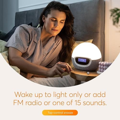 Lumie Bodyclock Shine 300 – Sunrise & Sunset Alarm Clock - Bedside Lamp with Custom Light Duration - Wake-Up, Night & Reading Light - Warm LEDs thumbnail 5
