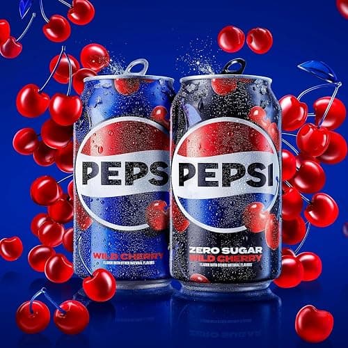 Pepsi Wild Cherry Cola Soda Pop Mini Cans, 7.5 Ounce Mini Cans (10 Pack) | Soda Pop thumbnail 6